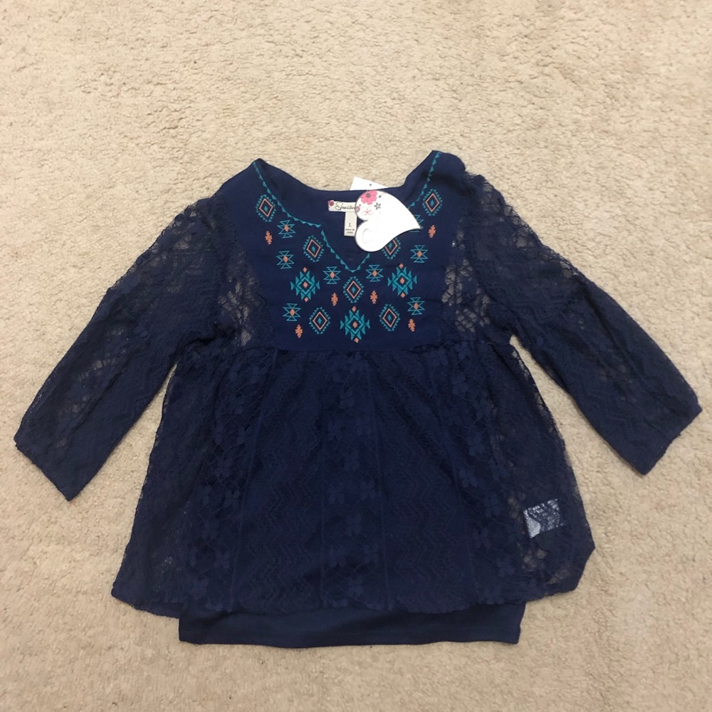 Navy blue lace top